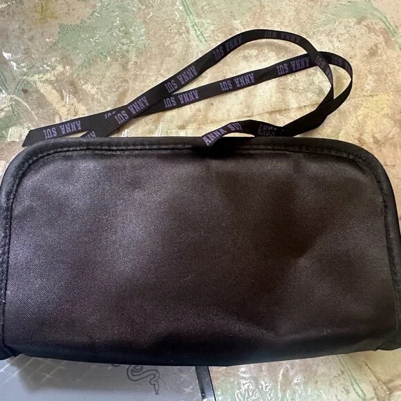 Anna Sui Makeup Pencil Case Pouch Small Bag 8" x 4.5" x 1" Butterfly Floral - Picture 2 of 4